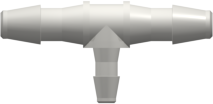 T-Reducer, 200 Series Barb 2,4mm (3/32") ID to 200 Series Barb 1,6mm (1/16") ID, PA (Polyamide) White