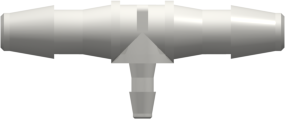 T-Reducer, 200 Series Barb 3,2mm (1/8") ID to 200 Series Barb 1,6mm (1/16") ID, PA (Polyamide) White
