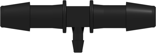T-Reducer, 300 Series Barb 6,4mm (1/4") ID to 200 Series Barb 2,4mm (3/32") ID, PA (Polyamide) Black
