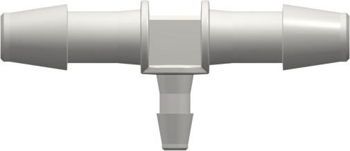 T-Reducer, 300 Series Barb 6,4mm (1/4") ID to 200 Series Barb 3,2mm (1/8") ID, PA (Polyamide) White
