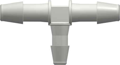 T-Reducer, 300 Series Barb 6,4mm (1/4") ID to 200 Series Barb 4,8mm (3/16") ID, PA (Polyamide) White