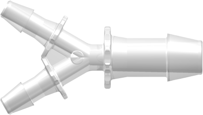 Y-Reducer, 600 Series Barb 3,2mm (1/8") ID to 600 Series Barb 6,4mm (1/4") ID, PP (Polypropylene) - Animal Free Natural